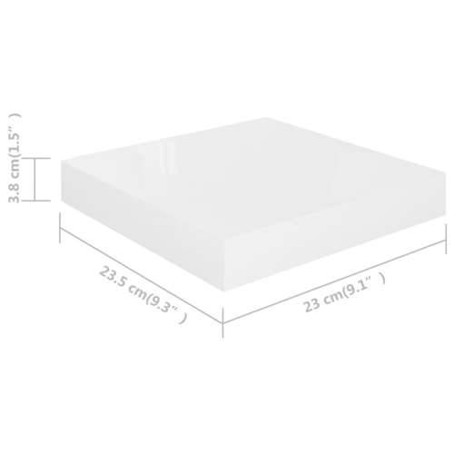 Plutajuća zidna polica visoki sjaj bijela 23x23,5x3,8 cm MDF - Visoko sjajno bijela 23 x 23.5 x 3.8 cm 1 Cijena