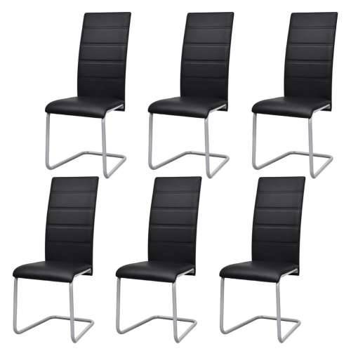 Konzolne blagovaonske stolice od umjetne kože 6 kom crne