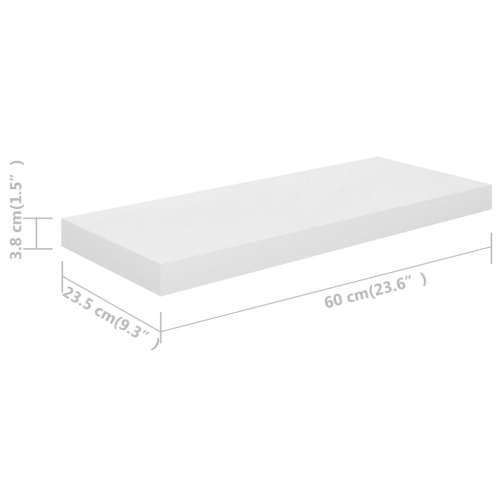 Plutajuća zidna polica visoki sjaj bijela 60x23,5x3,8 cm MDF - Visoko sjajno bijela 60 x 23.5 x 3.8 cm 1 Cijena