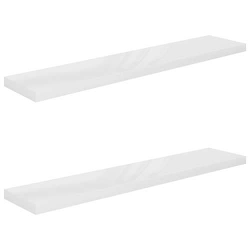 Plutajuće zidne police 2 kom sjajne bijele 120x23,5x3,8 cm MDF - Visoko sjajno bijela 120 x 23.5 x 3.8 cm 2 1 Cijena