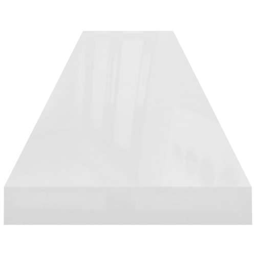 Plutajuće zidne police 2 kom sjajne bijele 120x23,5x3,8 cm MDF - Visoko sjajno bijela 120 x 23.5 x 3.8 cm 2 1 Cijena