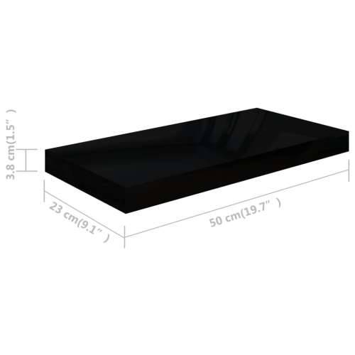 Plutajuća zidna polica visoki sjaj crna 50 x 23 x 3,8 cm MDF - visoko sjajno crna 50 x 23 x 3.8 cm 1 Cijena