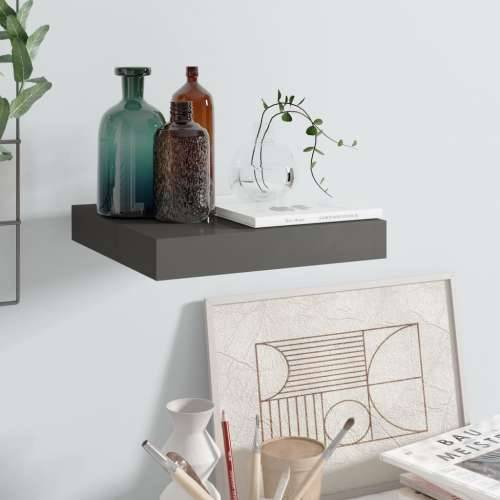 Plutajuća zidna polica visoki sjaj siva 23 x 23,5 x 3,8 cm MDF - visoko sjajno siva 23 x 23.5 x 3.8 cm 1 Cijena