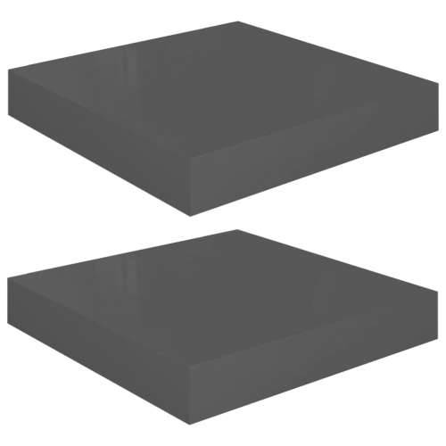 Plutajuće zidne police 2 kom sjajne sive 23 x 23,5 x 3,8 cm MDF - visoko sjajno siva 23 x 23.5 x 3.8 cm 2 1 Cijena