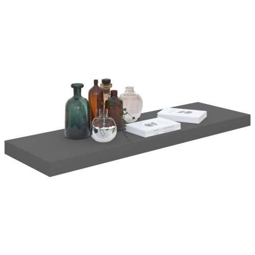 Plutajuće zidne police 2 kom sjajne sive 80 x 23,5 x 3,8 cm MDF - visoko sjajno siva 80 x 23.5 x 3.8 cm 2 1 Cijena