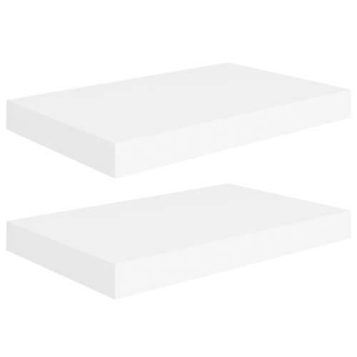 Plutajuće zidne police 2 kom bijele 40 x 23 x 3,8 cm MDF - Bijela 40 x 23 x 3.8 cm 2 1 Cijena