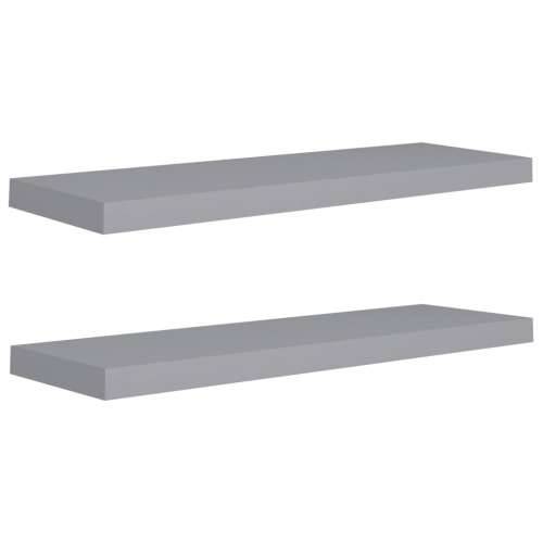 Plutajuće zidne police 2 kom sive 80 x 23,5 x 3,8 cm MDF - Siva 80 x 23.5 x 3.8 cm 2 1 Cijena