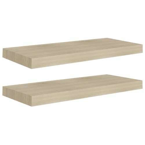 Plutajuće zidne police 2 kom boja hrasta 60 x 23,5 x 3,8 cm MDF - Boja hrasta 60 x 23.5 x 3.8 cm 2 1 Cijena