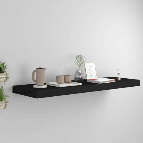 Plutajuća zidna polica crna 80 x 23,5 x 3,8 cm MDF - Crna 80 x 23.5 x 3.8 cm 1 Cijena