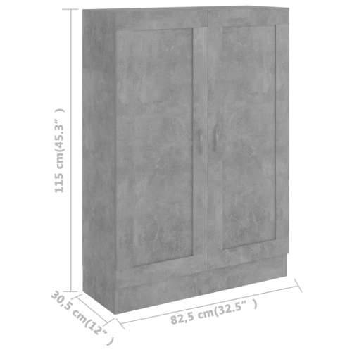 Ormarić za knjige boja betona 82,5x30,5x115cm konstruirano drvo - Beton siva 1 115 cm Cijena
