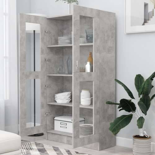 Vitrina siva boja betona 82,5 x 30,5 x 150 cm konstruirano drvo - Beton siva 1 150 cm Cijena