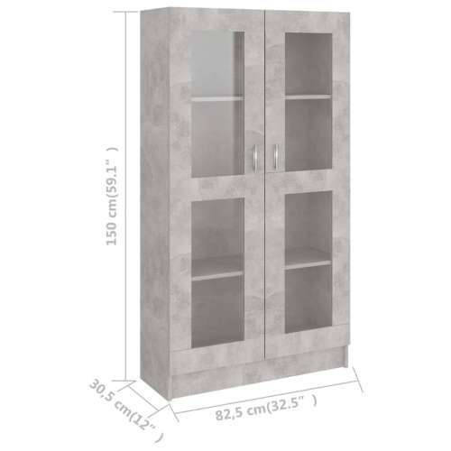 Vitrina siva boja betona 82,5 x 30,5 x 150 cm konstruirano drvo - Beton siva 1 150 cm Cijena