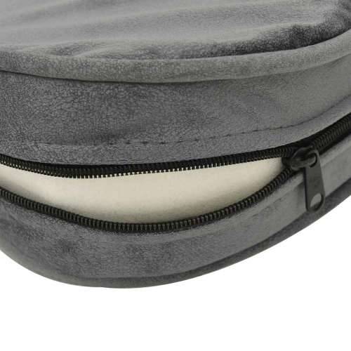 Sofa za pse siva 48 x 48 x 32 cm od pliša i umjetne kože - Siva Cijena