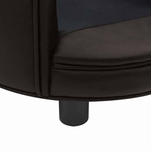 Sofa za pse smeđa 48 x 48 x 32 cm od pliša i umjetne kože - Smeđa Cijena