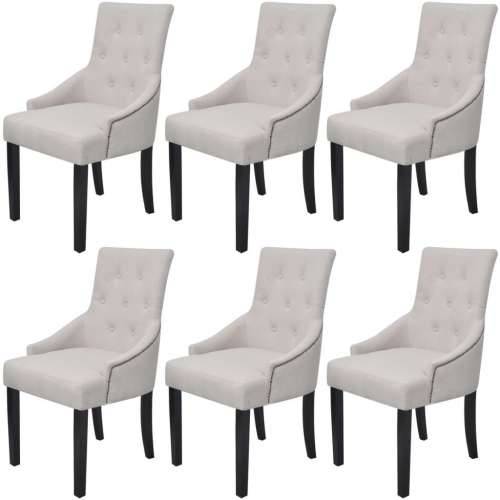 Blagovaonske stolice od tkanine 6 kom krem-sive Cijena