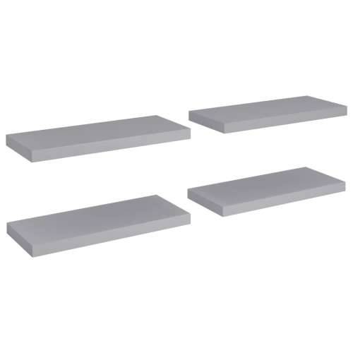 Plutajuće zidne police 4 kom sive 60 x 23,5 x 3,8 cm MDF - Siva 60 x 23.5 x 3.8 cm 4 1 Cijena