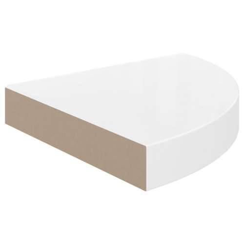 Plutajuće kutne police 2 kom sjajne bijele 25 x 25 x 3,8 cm MDF - Visoko sjajno bijela 25 x 25 x 3.8 cm 2 1 Cijena