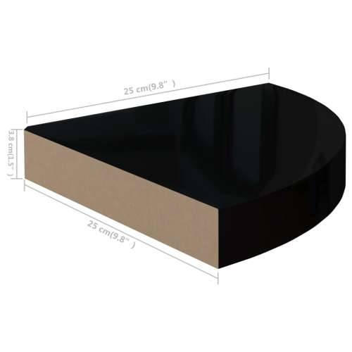 Plutajuća kutna polica visoki sjaj crna 25 x 25 x 3,8 cm MDF - visoko sjajno crna 25 x 25 x 3.8 cm 1 Cijena