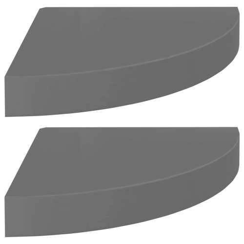 Plutajuće kutne police 2 kom sjajne sive 25 x 25 x 3,8 cm MDF - visoko sjajno siva 25 x 25 x 3.8 cm 2 1 Cijena