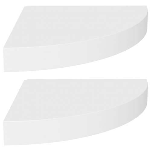 Plutajuće kutne police 2 kom bijele 25 x 25 x 3,8 cm MDF - Bijela 25 x 25 x 3.8 cm 2 1 Cijena