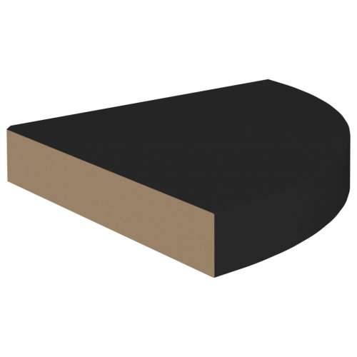 Plutajuće kutne police 2 kom crne 25 x 25 x 3,8 cm MDF - Crna 25 x 25 x 3.8 cm 2 1 Cijena