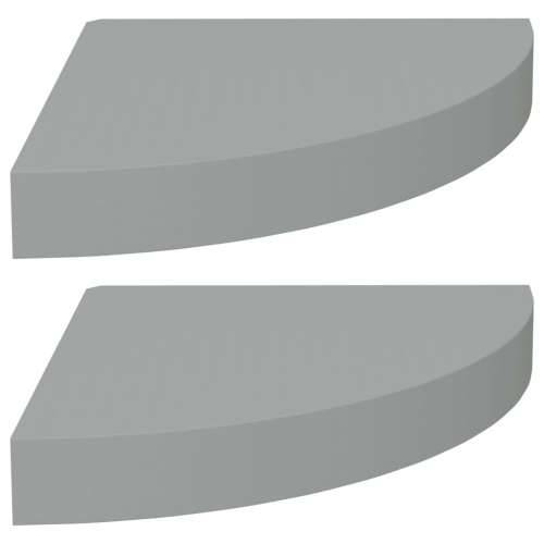 Plutajuće kutne police 2 kom sive 25 x 25 x 3,8 cm MDF - Siva 25 x 25 x 3.8 cm 2 1 Cijena