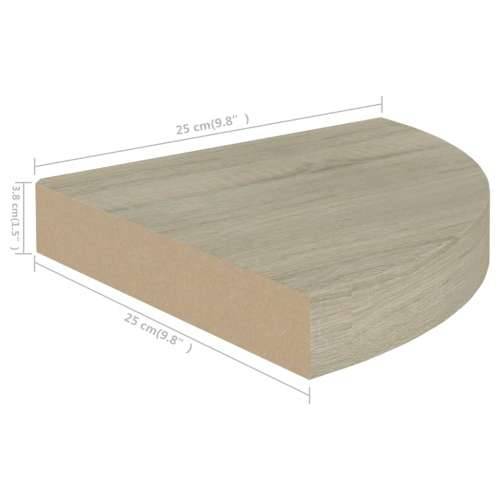 Plutajuća kutna polica boja hrasta 25 x 25 x 3,8 cm MDF - Boja hrasta 25 x 25 x 3.8 cm 1 Cijena