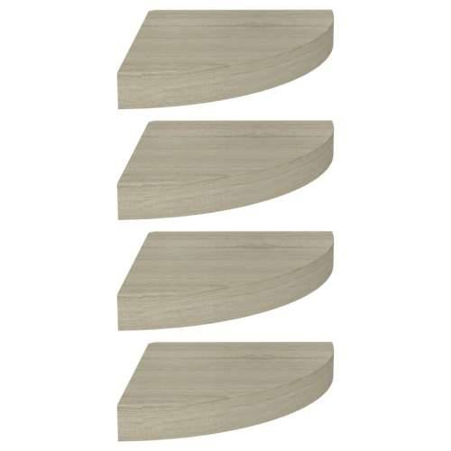 Plutajuće kutne police 4 kom boja hrasta 25 x 25 x 3,8 cm MDF - Boja hrasta 25 x 25 x 3.8 cm 4 1 Cijena
