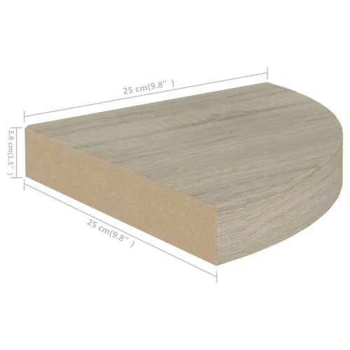Plutajuće kutne police 4 kom boja hrasta 25 x 25 x 3,8 cm MDF - Boja hrasta 25 x 25 x 3.8 cm 4 1 Cijena