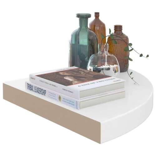 Plutajuća kutna polica visoki sjaj bijela 35 x 35 x 3,8 cm MDF - Visoko sjajno bijela 35 x 35 x 3.8 cm 1 Cijena