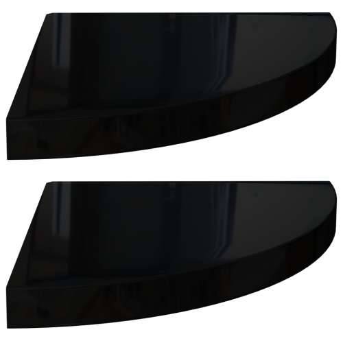 Plutajuće kutne police 2 kom sjajne crne 35 x 35 x 3,8 cm MDF - visoko sjajno crna 35 x 35 x 3.8 cm 2 1 Cijena