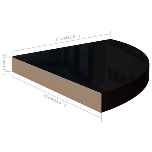 Plutajuće kutne police 2 kom sjajne crne 35 x 35 x 3,8 cm MDF - visoko sjajno crna 35 x 35 x 3.8 cm 2 1 Cijena