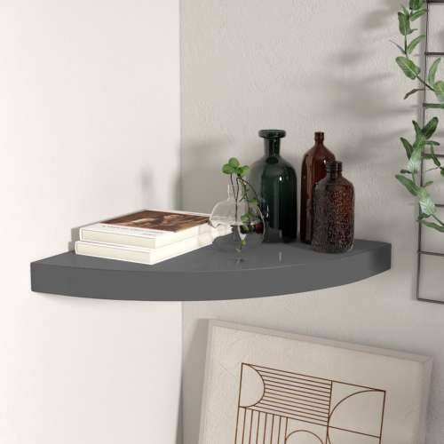 323913 Floating Corner Shelf High Gloss Grey 35x35x3,8 cm MDF - visoko sjajno siva 35 x 35 x 3.8 cm 1 Cijena