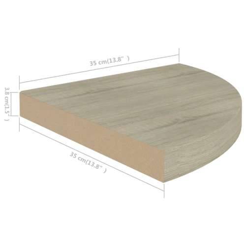 Plutajuće kutne police 2 kom boja hrasta 35 x 35 x 3,8 cm MDF - Boja hrasta 35 x 35 x 3.8 cm 2 1 Cijena