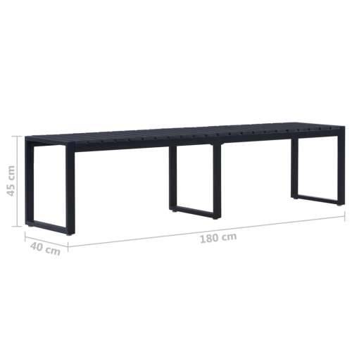 Vrtna klupa od PS ploče 180 cm crna - 180 x 40 x 45 cm 1 2 Cijena