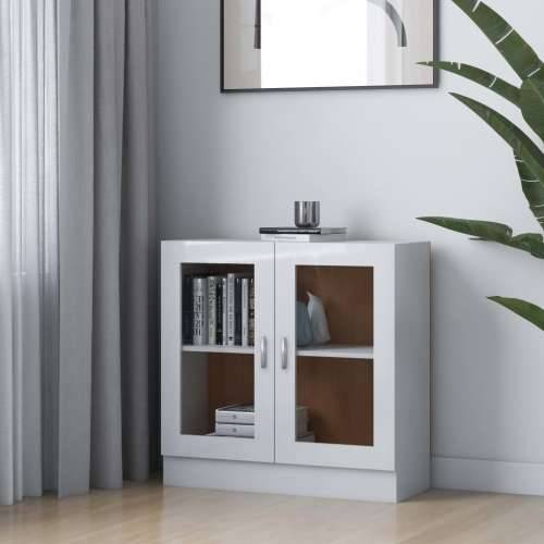 Vitrina bijela visokog sjaja 82,5x30,5x80 cm konstruirano drvo