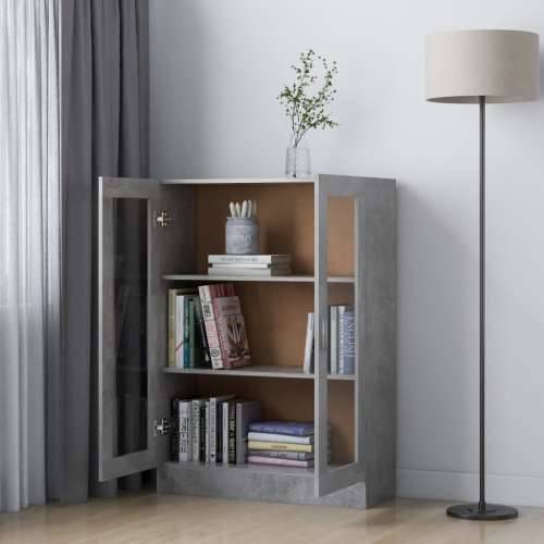 Vitrina siva boja betona 82,5 x 30,5 x 115 cm konstruirano drvo - Beton siva 1 115 cm Cijena