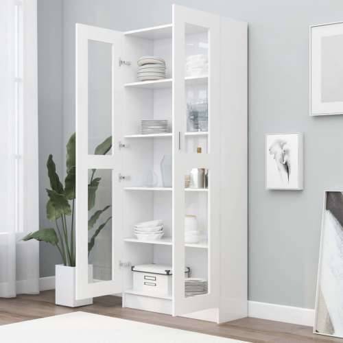 Vitrina bijela 82,5 x 30,5 x 185,5 cm konstruirano drvo - Bijela 1 185.5 cm Cijena