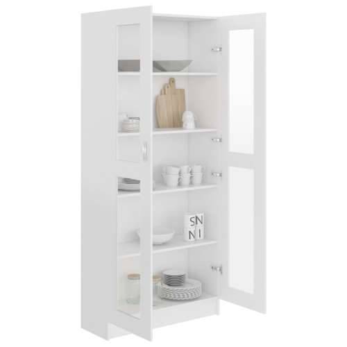Vitrina bijela 82,5 x 30,5 x 185,5 cm konstruirano drvo - Bijela 1 185.5 cm Cijena