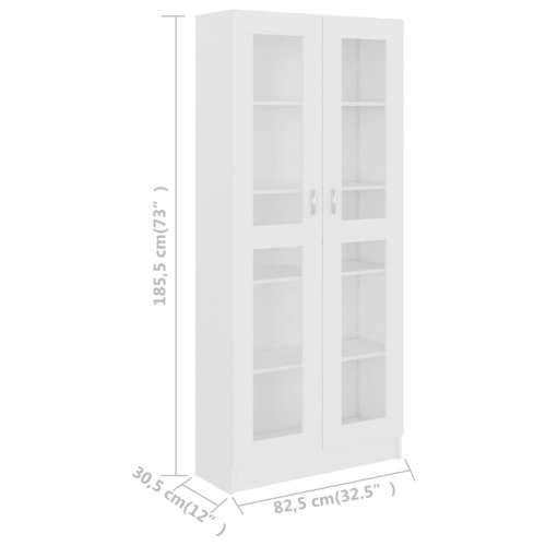 Vitrina bijela 82,5 x 30,5 x 185,5 cm konstruirano drvo - Bijela 1 185.5 cm Cijena