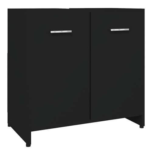 Kupaonski ormarić crni 60 x 33 x 61 cm od konstruiranog drva - Crna 1 Cijena