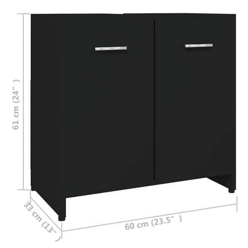 Kupaonski ormarić crni 60 x 33 x 61 cm od konstruiranog drva - Crna 1 Cijena