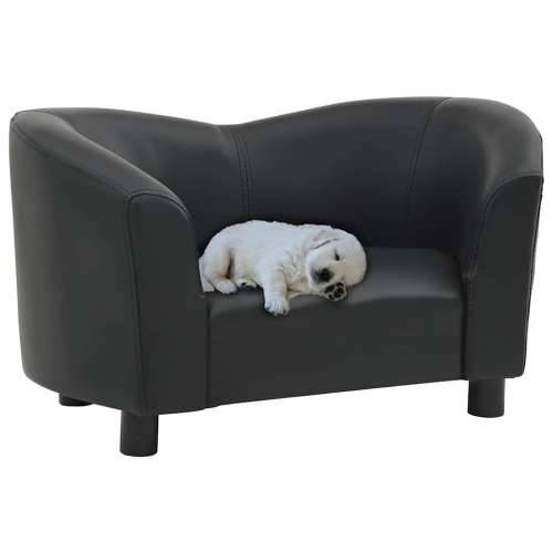 Sofa za pse crna 67 x 41 x 39 cm od umjetne kože - Crna Cijena