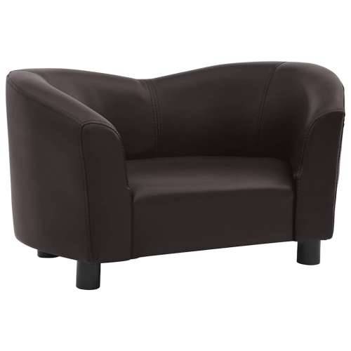 Sofa za pse smeđa 67 x 41 x 39 cm od umjetne kože - Smeđa Cijena