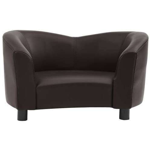 Sofa za pse smeđa 67 x 41 x 39 cm od umjetne kože - Smeđa Cijena