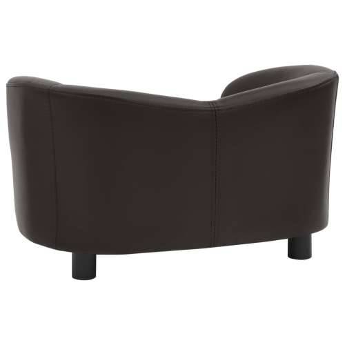 Sofa za pse smeđa 67 x 41 x 39 cm od umjetne kože - Smeđa Cijena