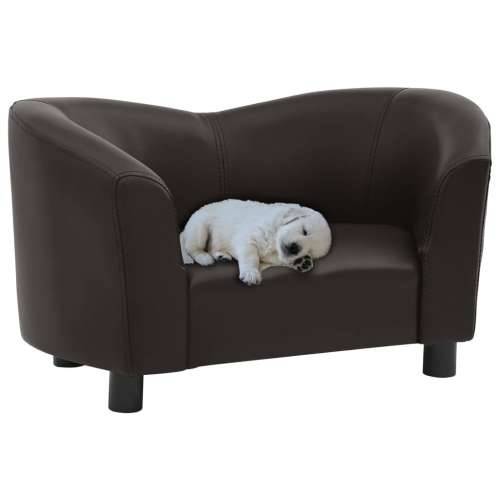 Sofa za pse smeđa 67 x 41 x 39 cm od umjetne kože Cijena