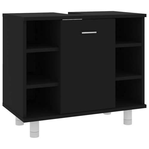 Kupaonski ormarić crni 60 x 32 x 53,5 cm od konstruiranog drva - Crna 1 Cijena