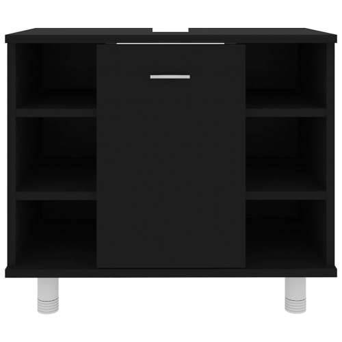 Kupaonski ormarić crni 60 x 32 x 53,5 cm od konstruiranog drva - Crna 1 Cijena