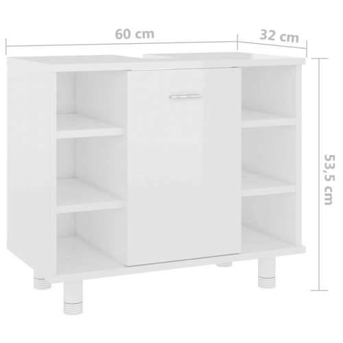 Kupaonski ormarić sjajni bijeli 60x32x53,5 cm konstruirano drvo - Visoko sjajno bijela 1 Cijena